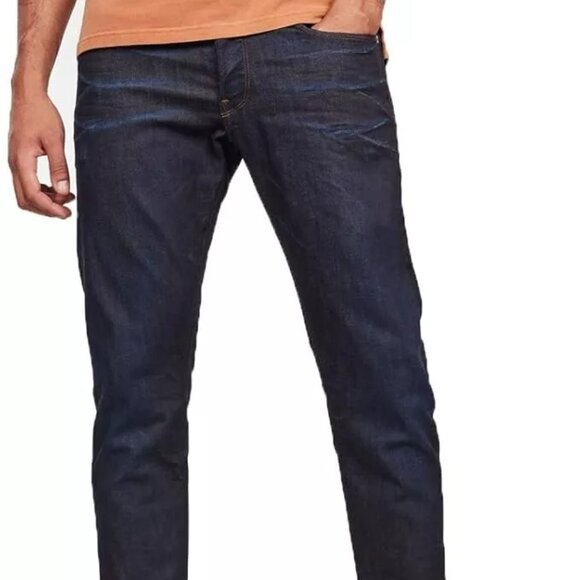 NWT G Star RAW 3301 Dk Aged Blue Straight Cotton Jeans Hydrate Denim 40 x 38